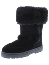 Style & Co Witty Womens Suede Faux Fur Casual Boots In Black