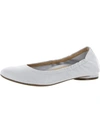 Vionic Alexa Womens Leather Slip On Ballet Flats In Blue Mist