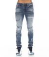 Cult Of Individuality Punk Super Skinny Jeans In Blue Streak In Multi