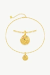 Classicharms Gold Sculptural Zodiac Sign Pendant Necklace Set In Gold