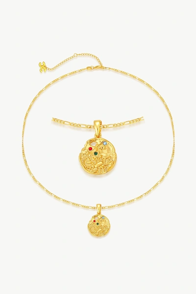 Classicharms Gold Sculptural Zodiac Sign Pendant Necklace Set