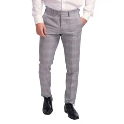 Fratelli Prince Of Wales Suit Trouser In Grey