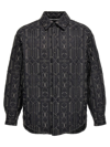 Palm Angels Quilted All Monogram Outerwear With Snap Buttons In Gray