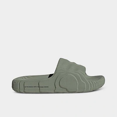 Adidas Originals Adilette 22 Slide Sandals In Silver Green/silver Green/black