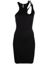 ANDREÄDAMO RIBBED ASYMMETRIC SLEEVELESS DRESS