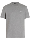 Zegna Logo-embroidered Short-sleeve T-shirt In Grey