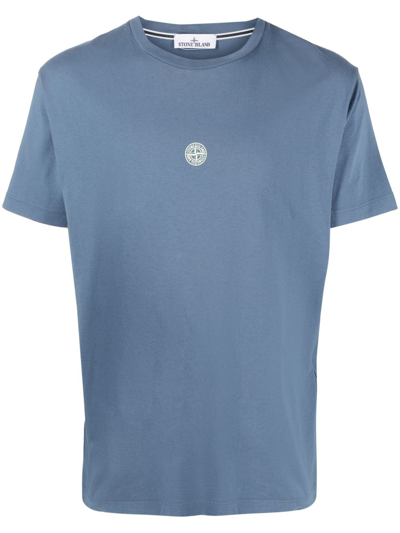 Stone Island Logo-print Detail T-shirt In Blue