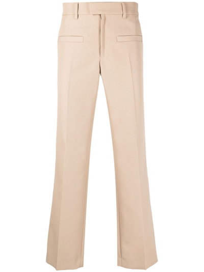 Courrèges Pressed-crease Cropped Trousers In Neutrals