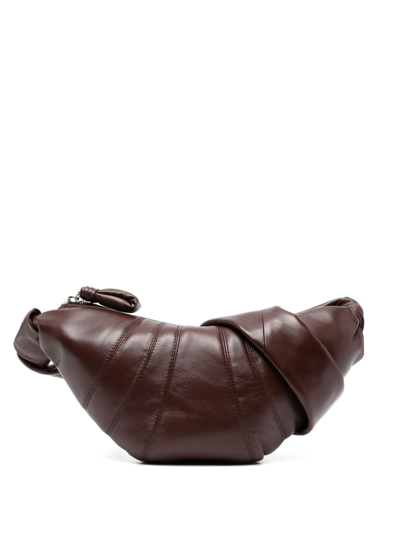 Lemaire Croissant Medium Leather Shoulder Bag In Brown