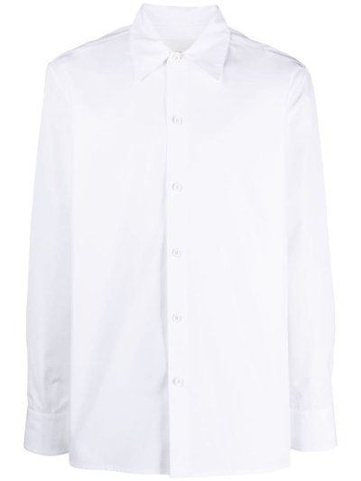 Jil Sander Pointed-collar Organic-cotton Shirt In White
