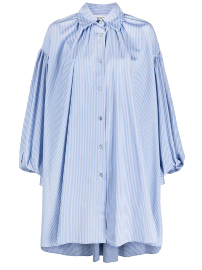 Del Core Pinstripe-pattern Shirt Minidress In Blue