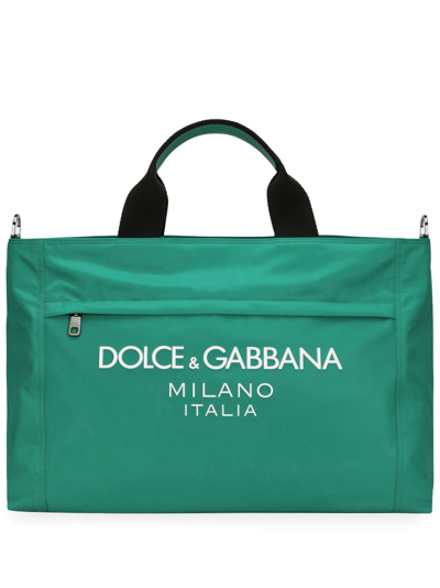 Dolce & Gabbana Logo-detail Shoulder Bag In Green