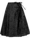 Simone Rocha Metallic-effect Crinkled A-line Skirt In Black