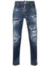 DSQUARED2 DISTRESSED-FINISH TAPERED-LEG JEANS