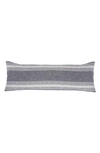 Pom Pom At Home Alpine Stripe Cotton Lumbar Accent Pillow In Grey/ivory