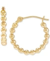 Macy's Polished Bead Tube Hoop Earrings Collection In 10k Gold In Gold