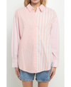 English Factory Mixed Stripe Shirt In Pink Stripes