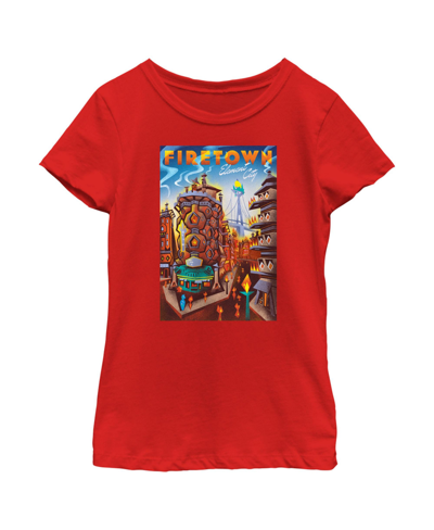 Disney Pixar Girl's Elemental Firetown Poster Child T-shirt In Red