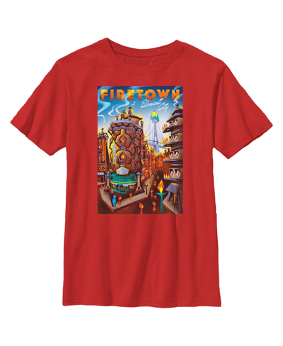 Disney Pixar Boy's Elemental Firetown Poster Child T-shirt In Red