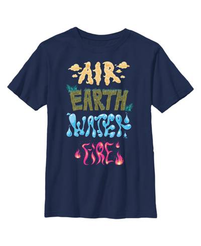 Disney Pixar Boy's Elemental Air Earth Water Fire Child T-shirt In Navy Blue