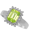 Macy's Garnet (1-3/4 Ct. T.w.) & White Topaz (1/3 Ct. T.w.) Halo Ring In Sterling Silver (also Available In In Peridot