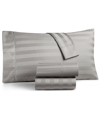 Charter Club Damask 1.5" Stripe Extra Deep Pocket 550 Thread Count 100% Cotton 4-pc. Sheet Set, Queen, Created Fo In Smoke