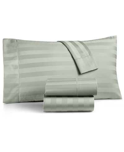 Charter Club 1.5" Stripe 550 Thread Count 100% Cotton 4-pc. Sheet Set, Queen, Exclusively At Macy's In Glacier