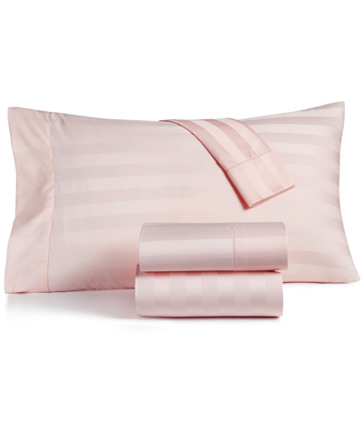 Charter Club 1.5" Stripe 550 Thread Count 100% Cotton 4-pc. Sheet Set, California King, Exclusively At Macy's In Cotton Candy