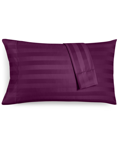 Charter Club Damask 1.5" Stripe 550 Thread Count 100% Cotton Pillowcase Pair, King, Created For Macy's In Mulberry