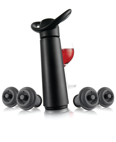Vacu Vin Wine Saver Concerto Pump With 4 Stoppers In Black