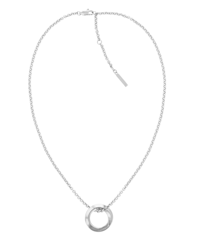 Calvin Klein Women's Silver-tone Stainless Steel Chain Necklace