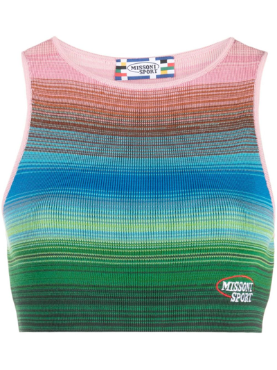 Missoni Striped Cropped Tank Top In Pink