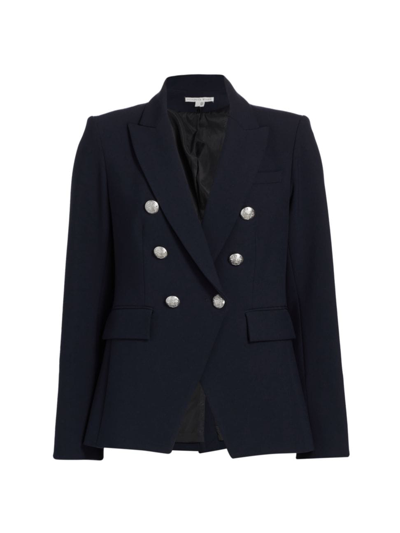 Veronica Beard Miller Dickey Double-breasted Grain De Poudre Blazer In Navy