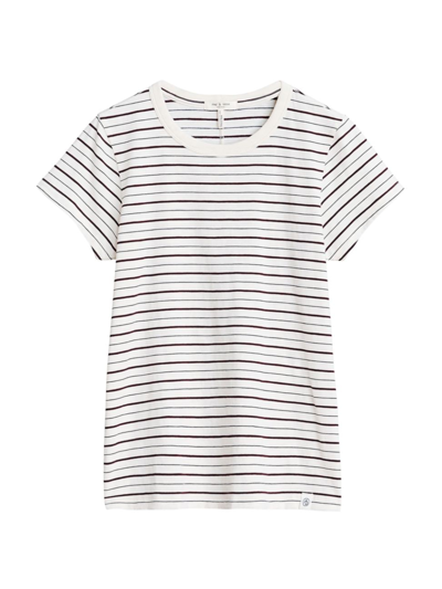 Rag & Bone Women's The Striped Baby T-shirt In White Multi