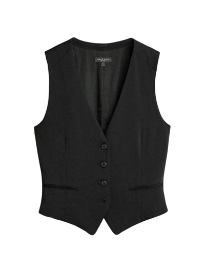 Rag & Bone Priya Crepe Vest In Black