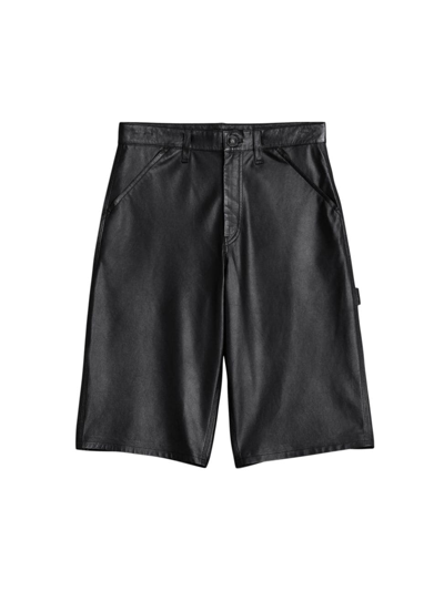 Rag & Bone Leather Knee-length Shorts In Black