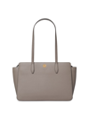 Tory Burch Women's Small Robinson Pebbled Leather Tote Bag In Gray Heron