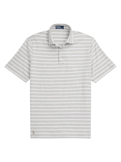 Polo Ralph Lauren Men's Spring Striped Heather Polo Shirt In Spring Heather/white