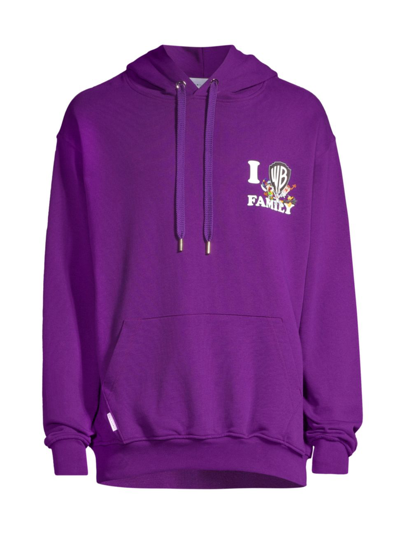 Family First Men's Warner Bros. 100th Anniversary X  I Love Hoodie In Violet