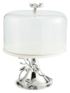 Michael Aram White Orchid Cake Stand With Dome In Silver