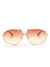 Casablanca Oversize-frame Gradient Sunglasses In Gold