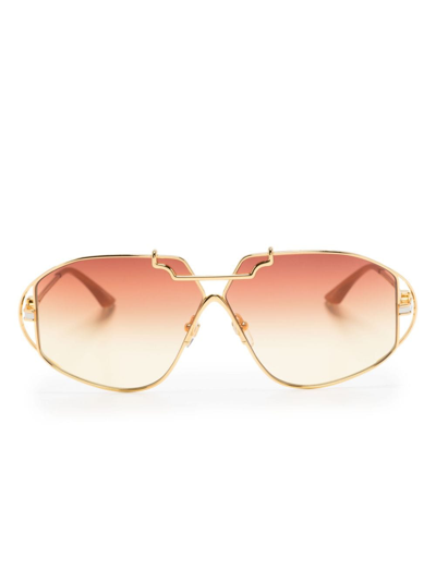 Casablanca Oversize-frame Gradient Sunglasses In Gold