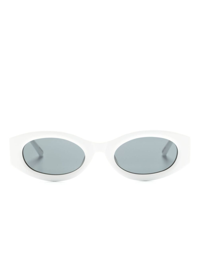 Attico Berta Round-frame Sunglasses In White