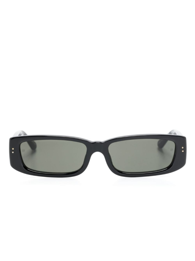 Linda Farrow Talita Rectangle-frame Sunglasses In Black