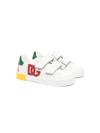 DOLCE & GABBANA LOGO-PATCH TOUCH-STRAP LEATHER SNEAKERS