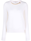 Stella Mccartney Chain-link Crew-neck Jumper In White