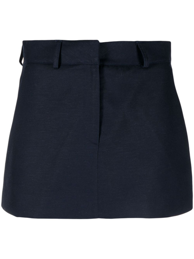 The Frankie Shop Isle Linen Miniskirt In Blue