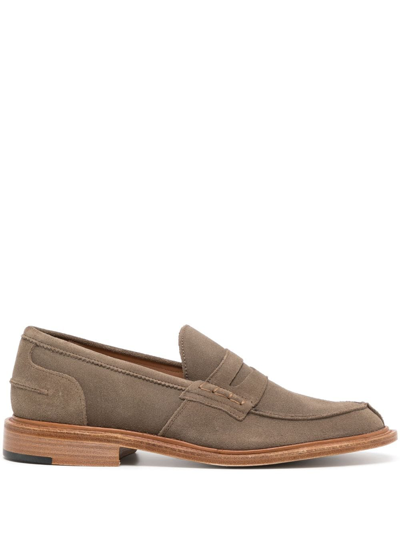 Tricker's James Penny Loafer Suede In Brown