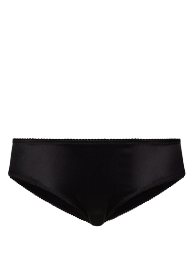 Dolce & Gabbana Stretch-silk Mid-rise Briefs In Black