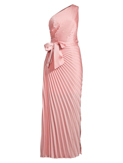 Milly Women's Estelle Satin One-shoulder Gown In Rose Gold